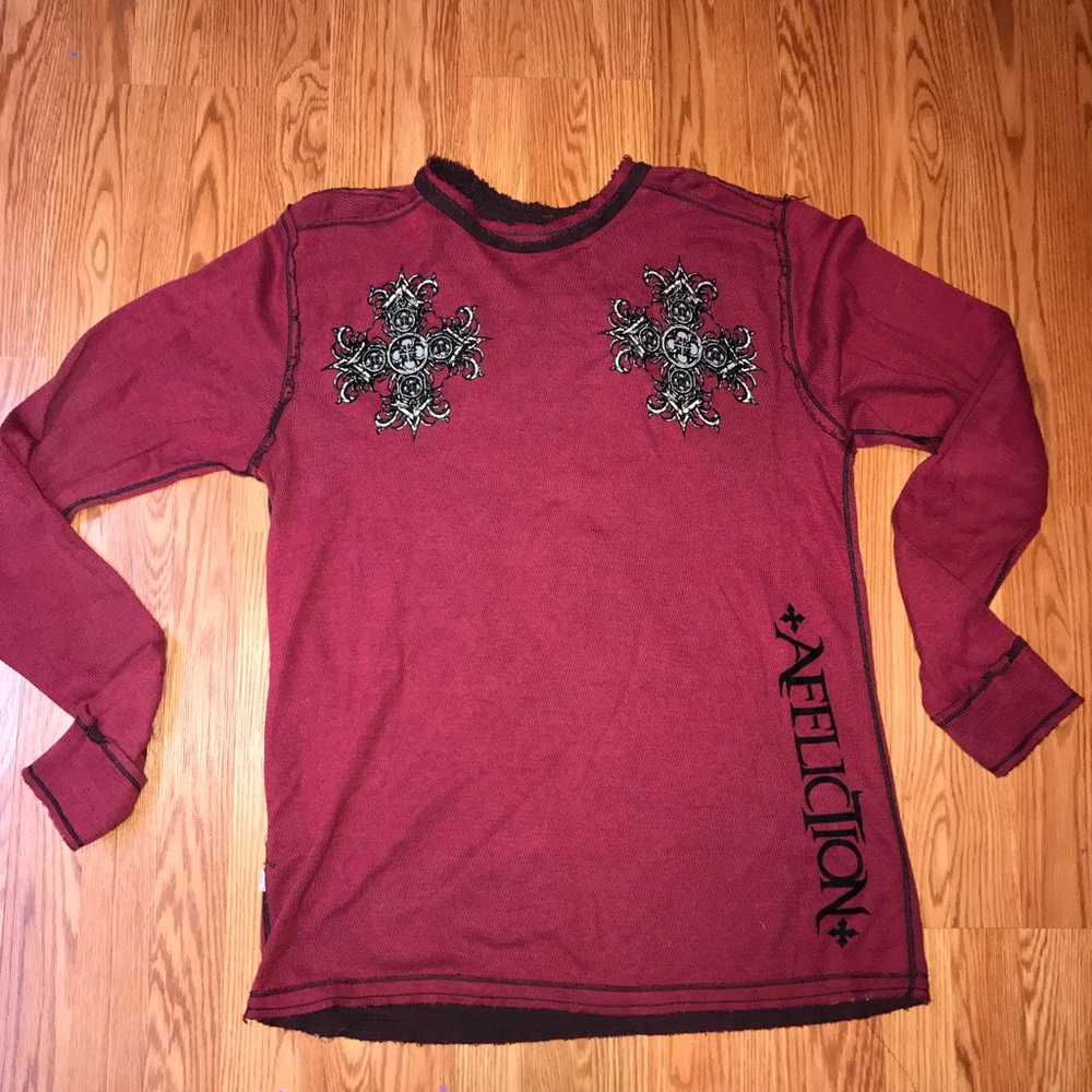 Reversible long sleeve affliction shirt